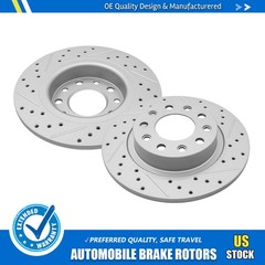 264mm Rear Drilled Slotted Brake Disc Rotors For Dodge Dart 2013 2014 2015 2016