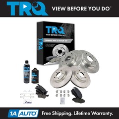 TRQ Front & Rear Ceramic Disc Brake Pad & Rotor Kit w/Chemicals for Honda Civic
