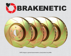 FRONT+REAR BRAKENETIC Sport Slotted Brake Disc Rotors EVO 8 9 BSR79773