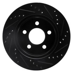 For Jeep Cherokee 99-01 Brake Rotor eLINE Drilled & Slotted 1-Piece Front Driver