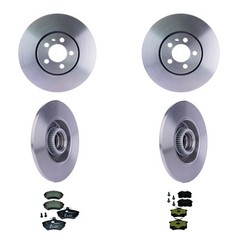 Hella Front Rear Rotors Low-Met Disc Brake Pad Kit For Volkswagen Corrado SLC F