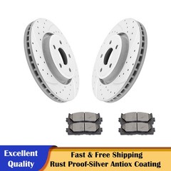 13.78 Inch Front Discs Rotors Brake Pads Fit 13-20 Dodge Durango Grand Cherokee