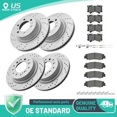 Front & Rear Brake Rotors+Ceramic Pads for 2023 Toyota Sequoia 2022-2023 Tundra
