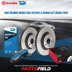 Front Brembo Disc Rotors+Bendix GCT Brake Pads for VW Caddy SAB SAJ 05-20 288mm