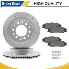 Rear Disc Brake Rotors & Ceramic Pads Kit for Toyota Tundra Sequoia Lexus LX600