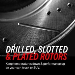 Disc Brake Rotor Set-Front Drilled, Slotted and Zinc Plated Brake Rotor Pair