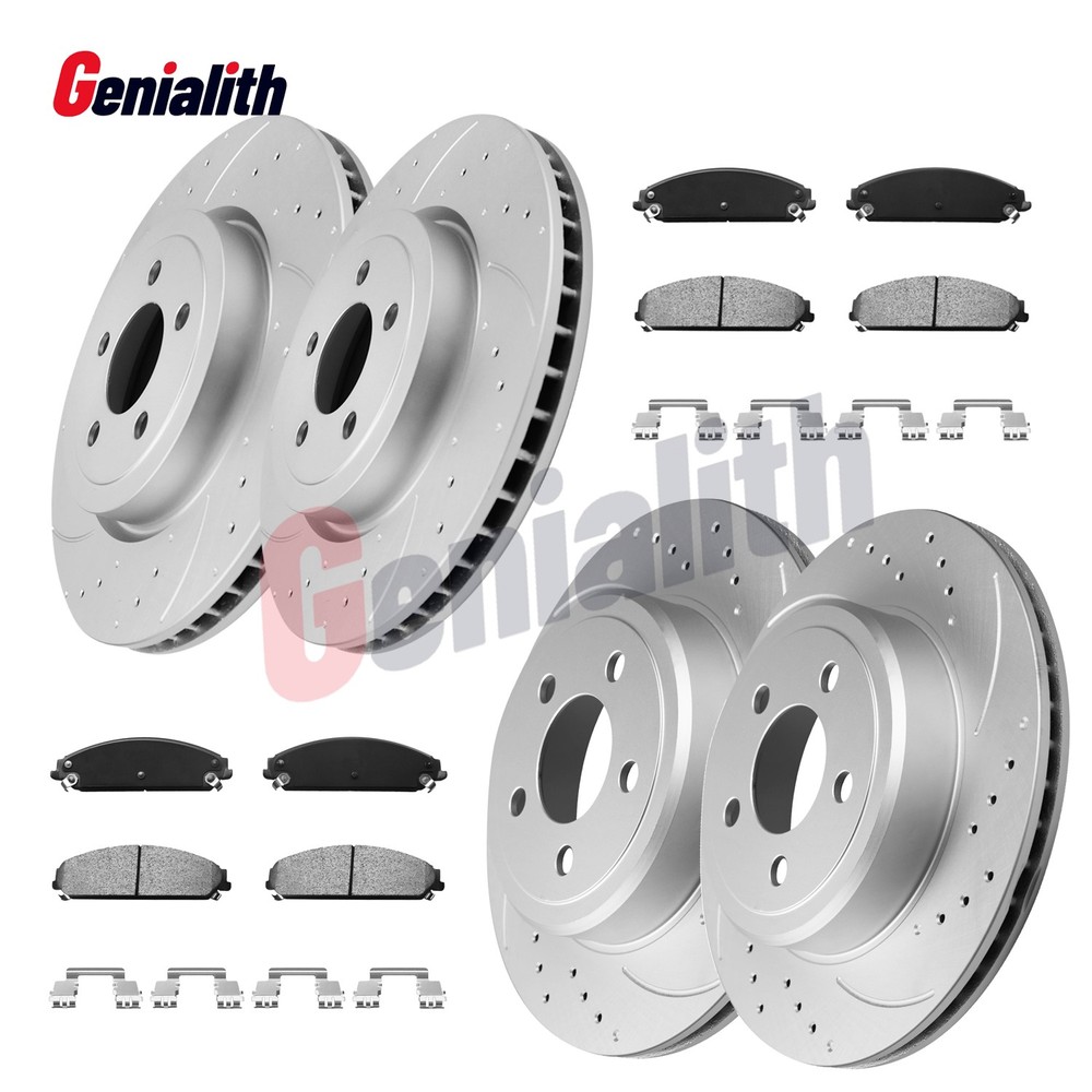 Front Rear Drilled Brake Rotors Ceramic Pads for Dodge Charger Challenger Magnum