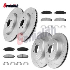 Front Rear Drilled Brake Rotors Ceramic Pads for Dodge Charger Challenger Magnum
