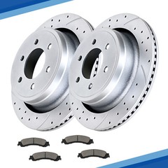 Rear Drilled Brake Rotors Brakes Pads Brakes Kit for Ford F-150 6-LUG Rotor Pad