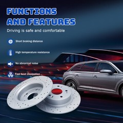Rear Disc Brake Rotors And Ceramic Brake Pads Set for Cadillac CTS Chevy Camaro