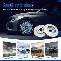 Front Disc Brake Rotors Ceramic Pads Kit for 2017 2018 2019-2023 Subaru Impreza