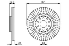 BOSCH 0986479690 Brake Disc Front Vented Oiled Braking System Fits VW Passat