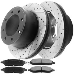 For Ford F-250 F-350 Super Duty Brake Rotors with Ceramic Brake Pads Rear 8 Lugs