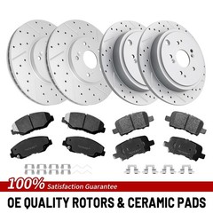 Front Rear Drilled Brake Rotor Pad For 2003 2004 2005 2006 2007 2008 Honda Pilot