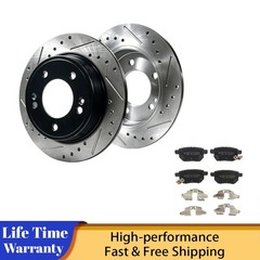259mm Rear Drilled Rotors Brake Ceramic Pads for Toyota Corolla 2009 – 2010