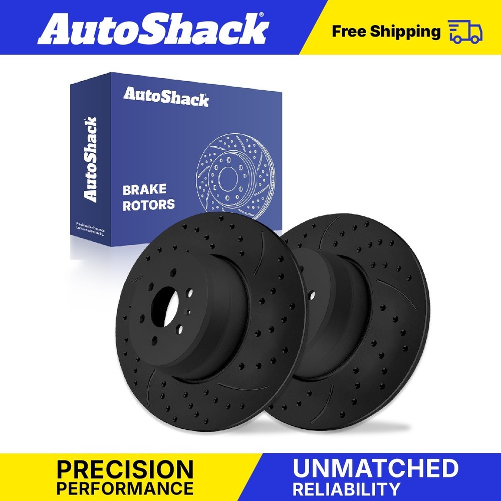 Rear Drilled Slotted Brake Rotors Pair for Chevrolet, Colorado 2015-2022