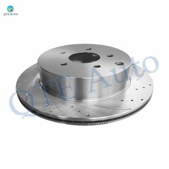 Rear 308mm Drilled Slotted Brake Disc Rotors For 2014-2017 Infiniti QX70