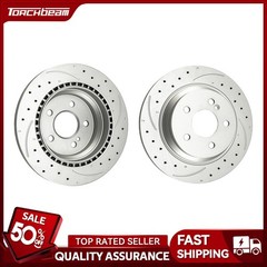 Set of 2 Rear Drilled Slotted Brake Rotors For 2010-2015 Mercedes-Benz GLK350