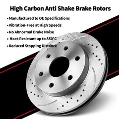 296mm Front + 281mm Rear Disc Rotors Pads Kits fits 2006 2007-2018 Toyota Rav4