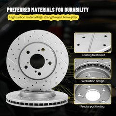321mm Front Drilled Rotors Brake Pad for GMC Terrain Chevy Impala Equinox Allure