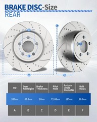 320mm Front and Rear Brake Rotors Pads Kit for Dodge Challenger Charger Brakes