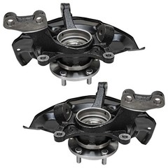 Front Steering Knuckles Hub Drilled Rotors Brake Pads for Highlander RX330 RX350