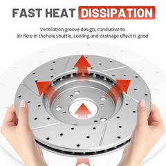 265mm Rear Drilled Rotors+Brake Pads for 2019-2021 Mazda 3 Sport 2020-2021 CX-30