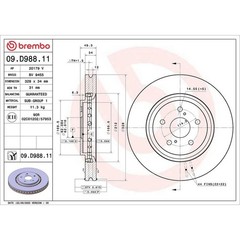 Brembo Prime Line UV Coated Vented Brake Disc 09.D988.11 – High Quality