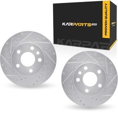 For Volkswagen EuroVan 1999 2000 Brake Rotors | Silver | Drilled And Slotted