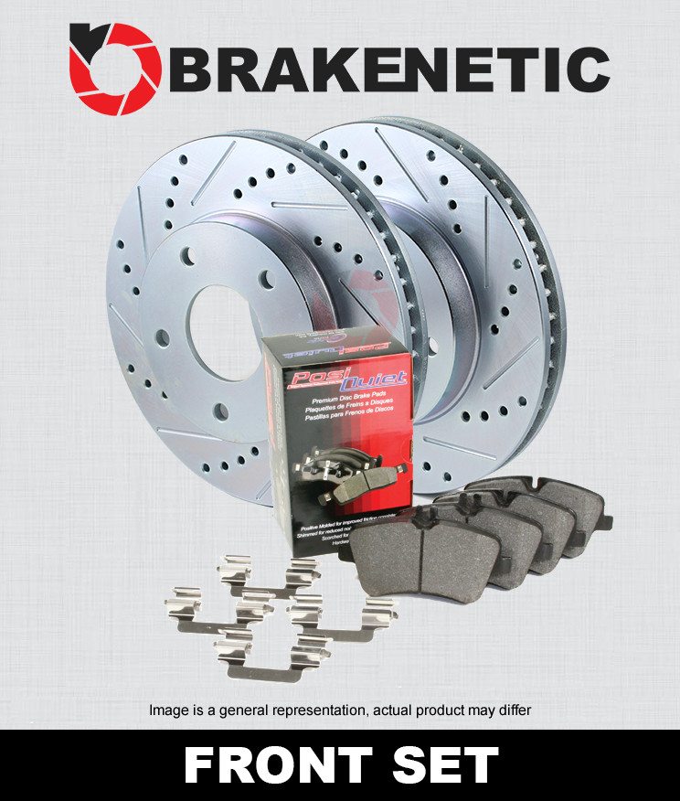 FRONT BRAKENETIC Sport Drill Slot Brake Rotors + Ceramic Pads 35.66092.11