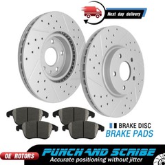 300mm Front Drilled Rotors + Brake Pads for 2013 – 2016 Ford Fusion Lincoln MKZ