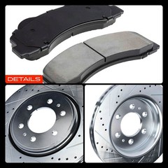 A-Premium Drilled Rotor & Ceramic Brake Pad Front for Ford Expedition Lincoln