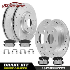 10.8″ Front 10.5″ Rear Drilled Rotors Brakes Pads for 99-04 FORD Mustang GT Base