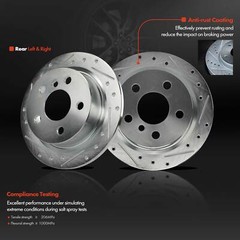 2x Rear Left & Right Drilled Brake Rotor for Mini Cooper 2014-2019 259mm 5 Lug