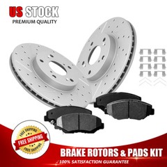 Front Drilled Brake Rotors+Ceramic Pads for Honda CIVIC Accord Element CR-V