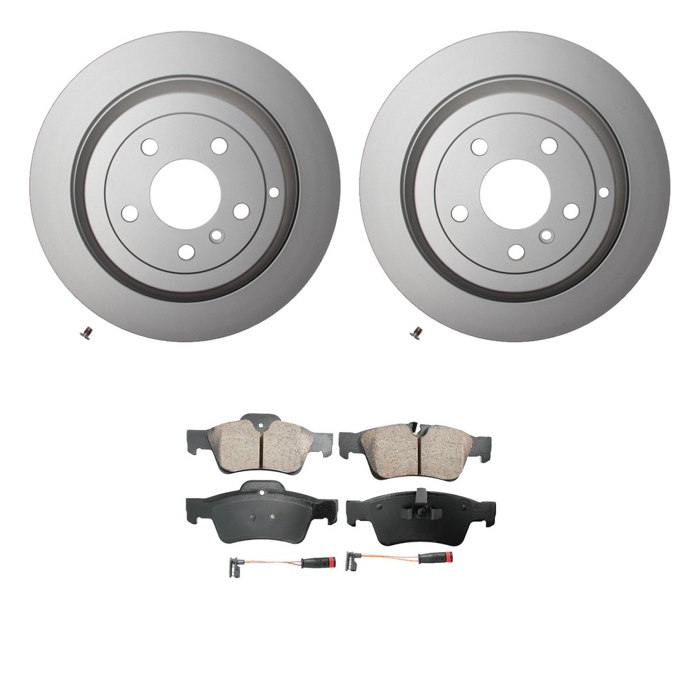 Hella Rear Rotors Akebono EURO Ceramic Disc Brake Pads Kit For W164 ML320 ML350