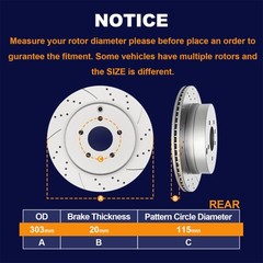 Front & Rear Drilled Disc Rotors + Brake pads for Chevrolet Equinox GMC Terrain