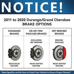 5-Lug Front & Rear Brake Pads Rotors for 2011-2020 Dodge Durango