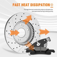 Rear Drilled Brake Rotors Pads For Nissan Juke X-Trail Leaf Rogue/Rogue Select