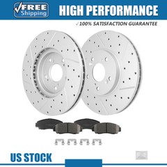 Front Drilled Brake Rotors + Ceramic Brake Pads for Honda Accord Acura TSX CL TL