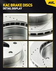 Front Drilled Slotted Zinc Plated Brake Rotors For 2005-2007 Buick LaCrosse