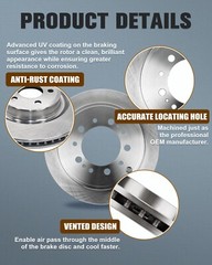 Front & Rear Disc Rotors + Brake Pads for Chevy Traverse GMC Acadia Limited