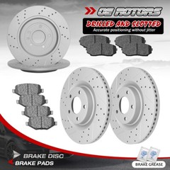 Front and Rear Disc Rotors + Brake Pads for 2011 – 2014 Ford Edge Lincoln MKX