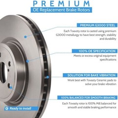 280mm Front Disc Rotors + Ceramic Brake Pad for Hyundai Elantra Kia Forte Forte5