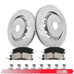 Front Disc Rotors + Ceramic Brake Pads Kit for Ford Explorer Taurus Flex MKS MKT
