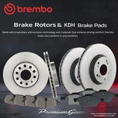 Front+Rear Brembo UV Coated Disc Rotors+KDH Brake Pads for Audi A4 8W2 B9 15-21