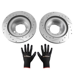 Front Drilled & Slotted Disc Brake Rotor For Toyota Tundra 2007-2021 S-31482
