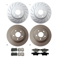 Hella Front Rear Rotor Akebono EURO Ceramic Brake Pad Kit for W220 S430 S500 RWD