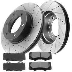 Front & Rear Rotors+Brake Pads For GMC Sierra Chevy Silverado 1500 Tahoe A17