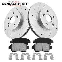 255mm Front Rotor Ceramic Brake Pads for 2004 2005 2006 2007-2009 Toyota Prius